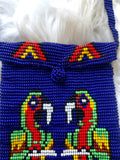 Load image into Gallery viewer, Indigo Macaw Totem Beaded Medicine Bag