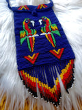 Load image into Gallery viewer, Indigo Macaw Totem Beaded Medicine Bag