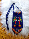 Load image into Gallery viewer, Indigo Macaw Totem Beaded Medicine Bag