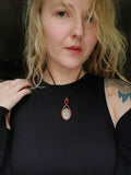 Load image into Gallery viewer, Labradorite and Carnelian Wire Wrapped Necklace