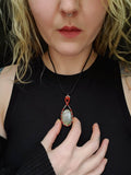 Load image into Gallery viewer, Labradorite and Carnelian Wire Wrapped Necklace