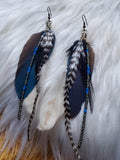 Load image into Gallery viewer, Macaw and Rooster Seed Bead Feather Earrings