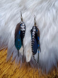 Load image into Gallery viewer, Macaw and Rooster Seed Bead Feather Earrings