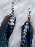 Load image into Gallery viewer, Macaw and Rooster Seed Bead Feather Earrings