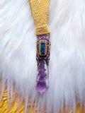 Load image into Gallery viewer, Amethyst and Azurite Gemstone Necklace