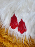 Load image into Gallery viewer, Red Seed Bead Earrings