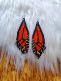 Load image into Gallery viewer, Monarch Wings Beaded Earrings