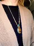 Load image into Gallery viewer, Tigers Eye Ayahuasca Vine Necklace with Turquoise