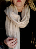 Load image into Gallery viewer, White and Beige Alpaca Scarf