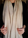 Load image into Gallery viewer, White and Beige Alpaca Scarf