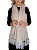 Load image into Gallery viewer, White and Beige Alpaca Scarf