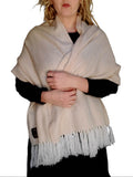 Load image into Gallery viewer, White and Beige Alpaca Scarf