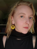 Load image into Gallery viewer, Yellow Beaded Cloth Earrings