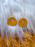 Load image into Gallery viewer, Yellow Beaded Cloth Earrings