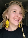 Load image into Gallery viewer, Yellow Sun Seed Bead Earrings