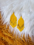 Load image into Gallery viewer, Yellow Sun Seed Bead Earrings